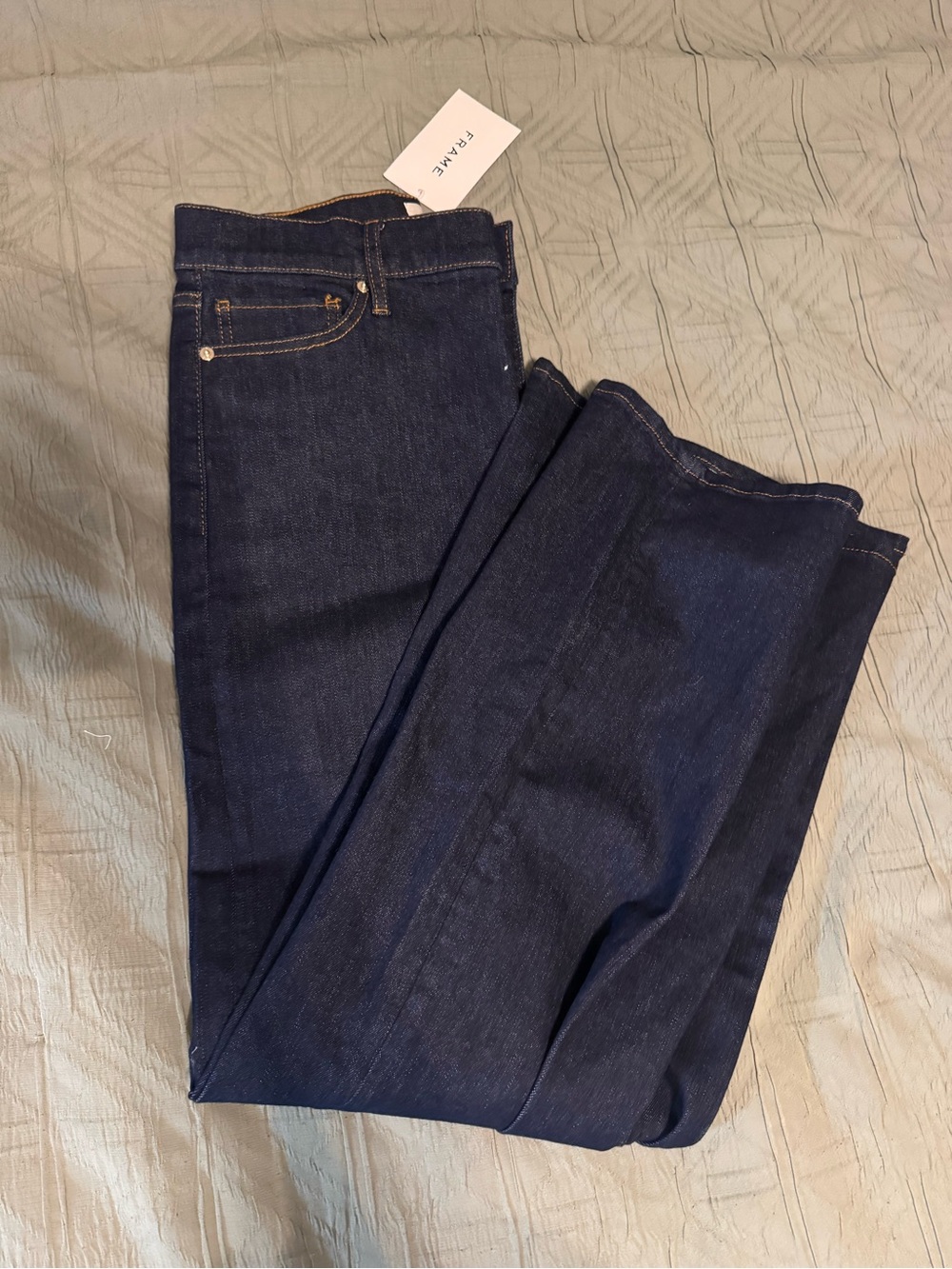 Frame Denim Women's Dark Blue high rise Wide-Leg Jeans